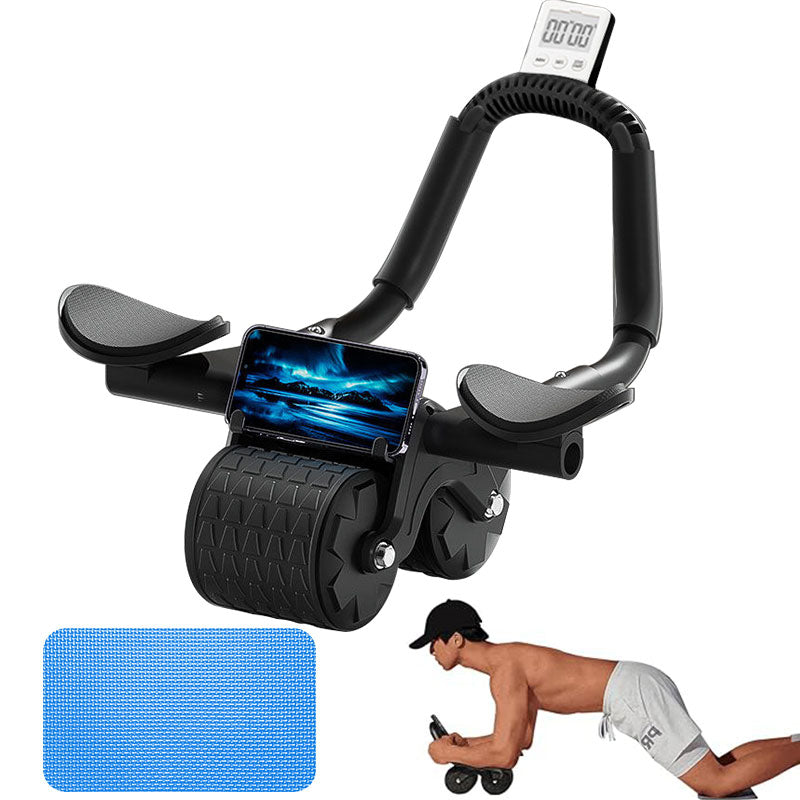 Ab Roller Wheel，with Timer Automatic Rebound Abdominal Wheel，Elbow Support Abs Roller Wheel Core Exercise Equipment