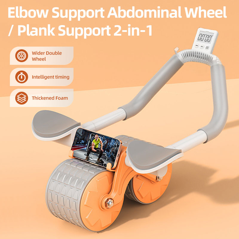 Ab Roller Wheel，with Timer Automatic Rebound Abdominal Wheel，Elbow Support Abs Roller Wheel Core Exercise Equipment