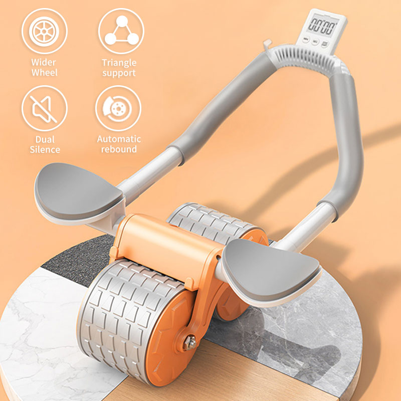 Ab Roller Wheel，with Timer Automatic Rebound Abdominal Wheel，Elbow Support Abs Roller Wheel Core Exercise Equipment